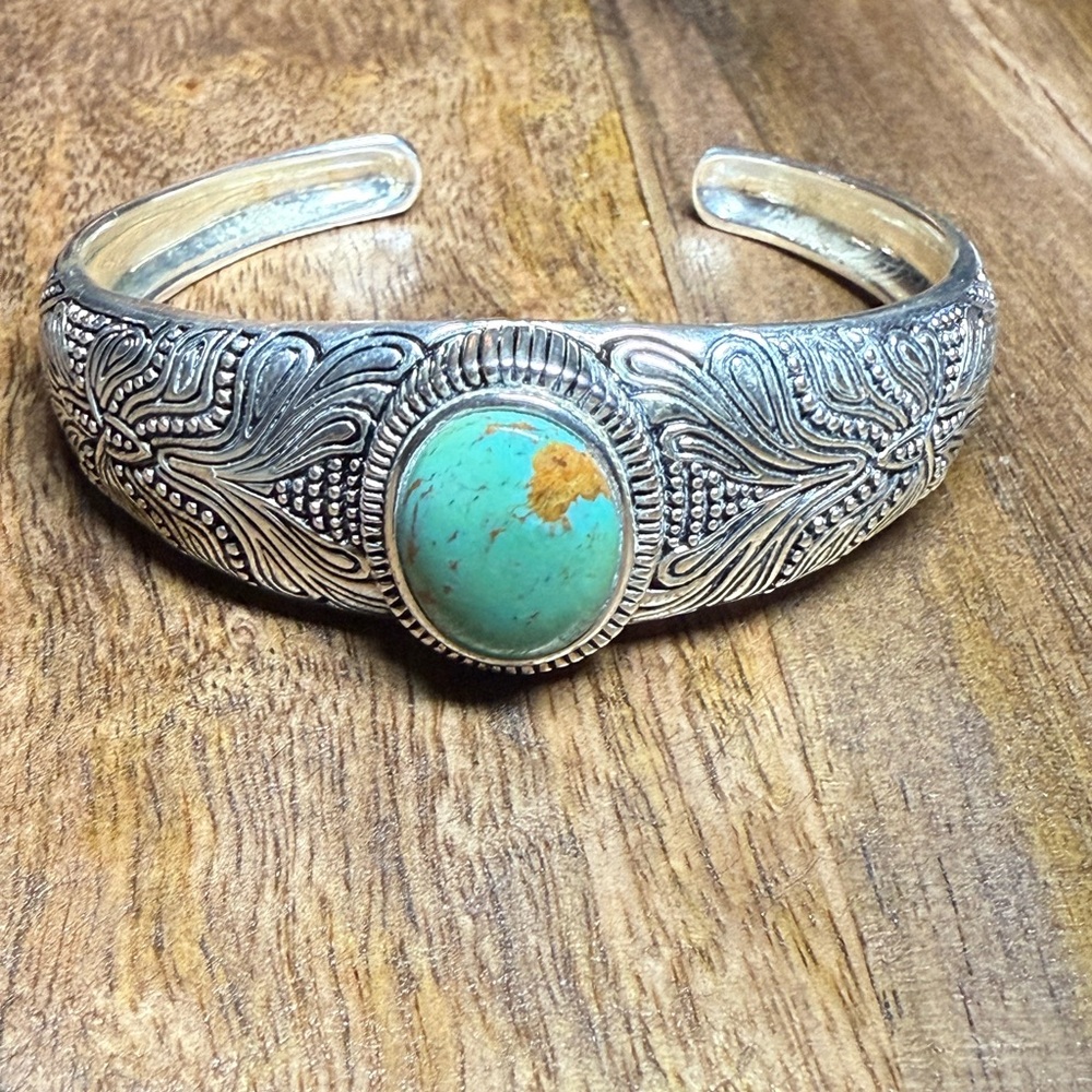 Stauer Sterling Silver Turquoise Cuff Bracelet